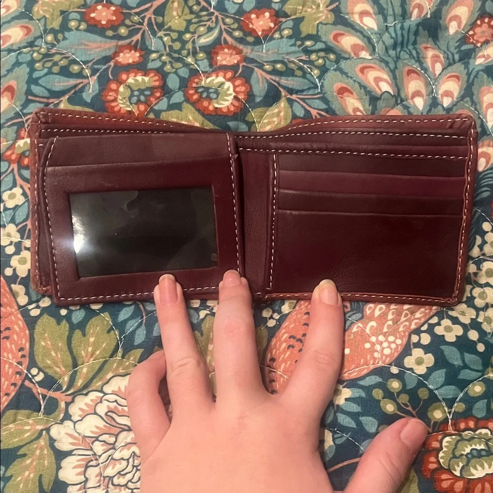 Classic Leather Men's Wallet - Deep Red